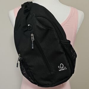 WATERFLY Black Sling Backpack